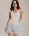 Top De Punto Cuello V,BLANCO